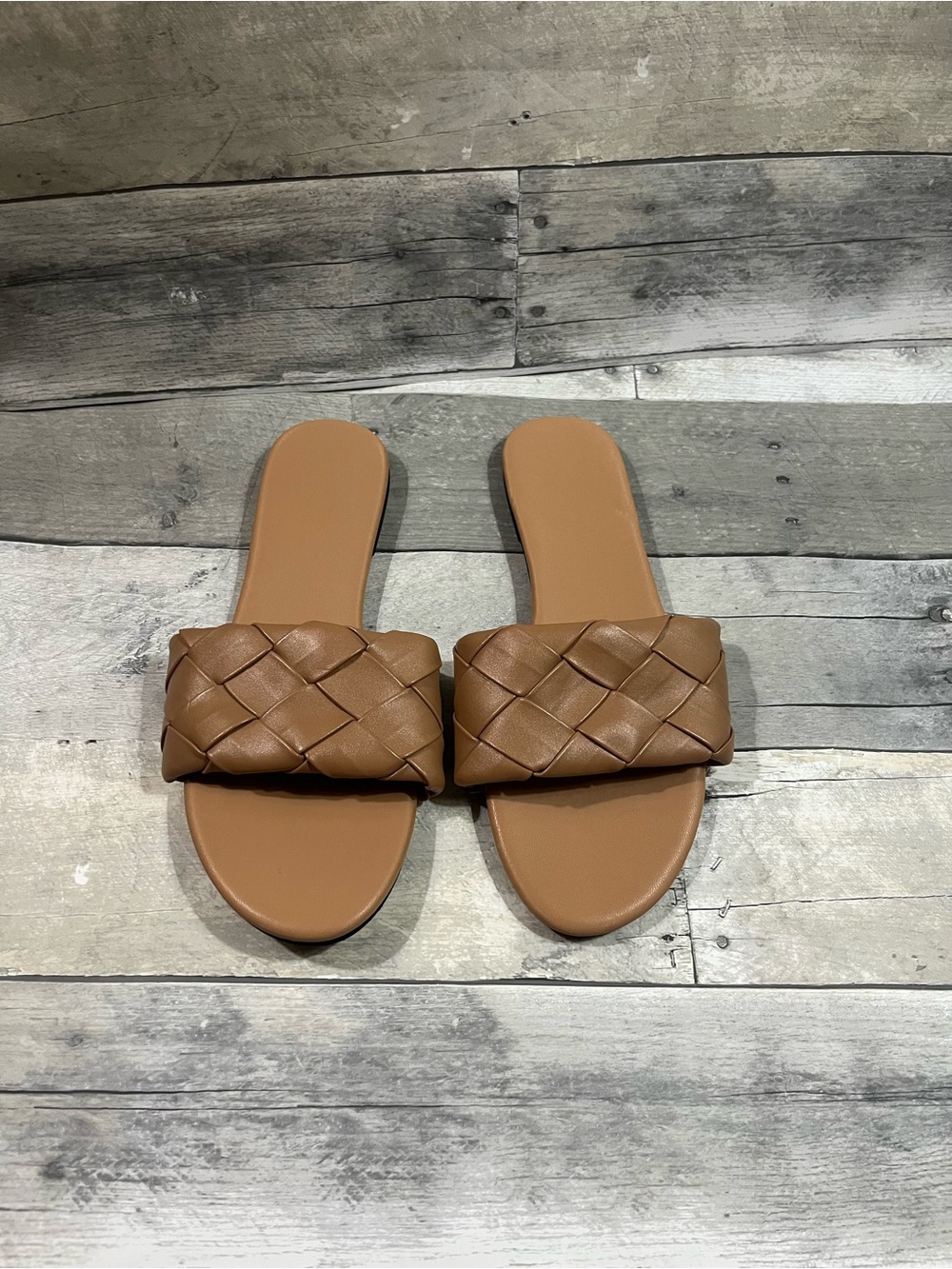 Woven Slide Sandals in Brown - Women's Casual Slip-Ons - Picture 2 of 7